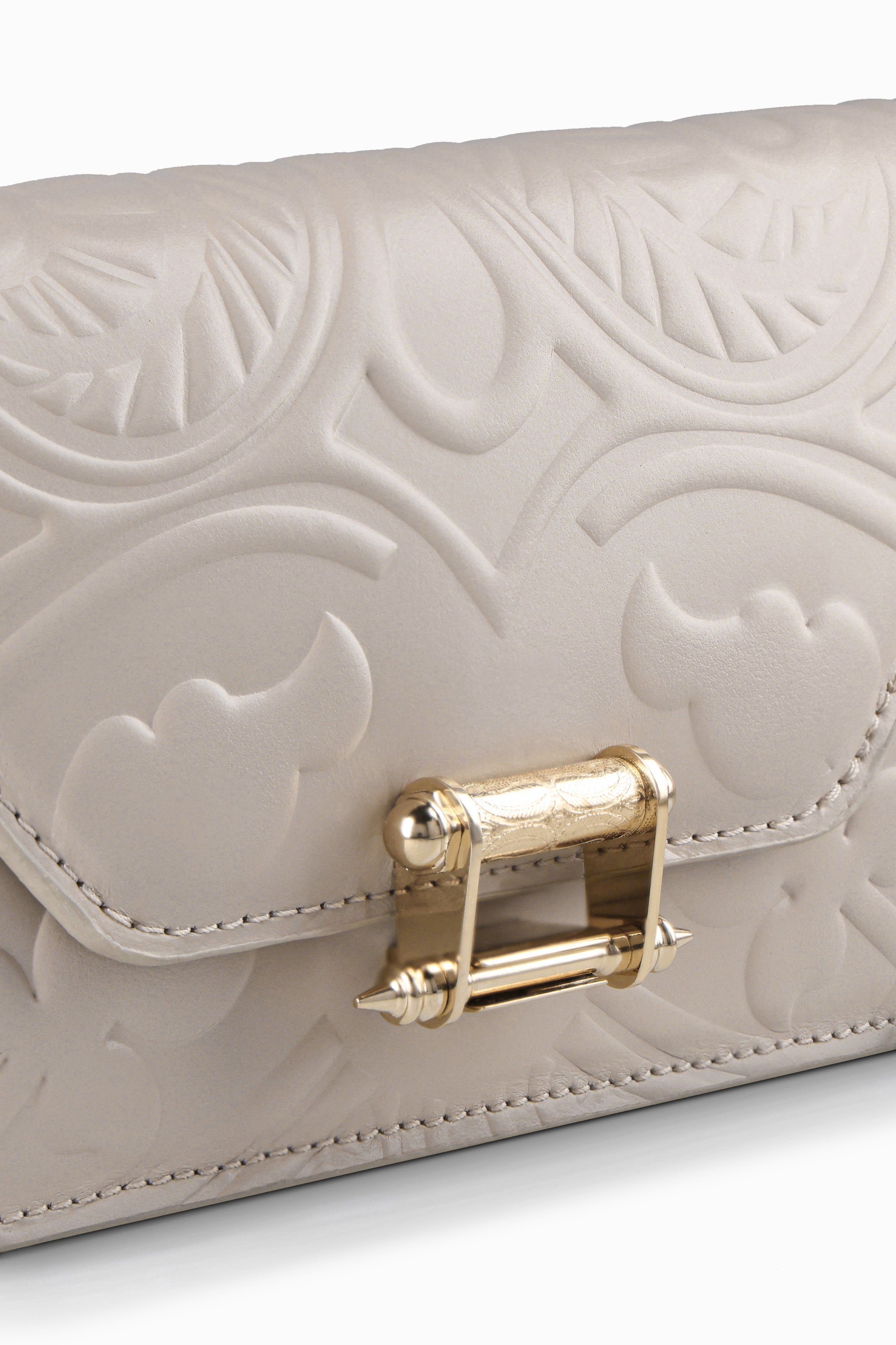 Embossed Pochette with Lock