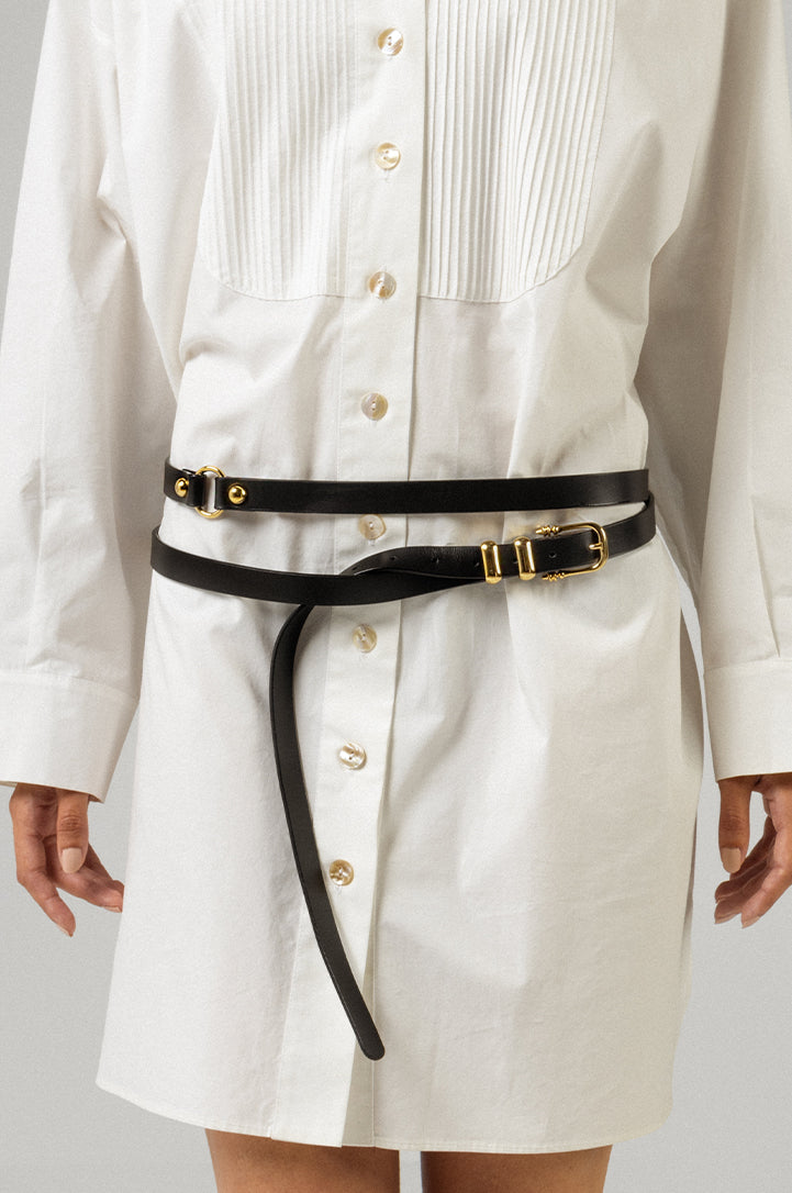 Okhtein Mini Classic Belt - Metallic Black - Designer Belt - Belts 2