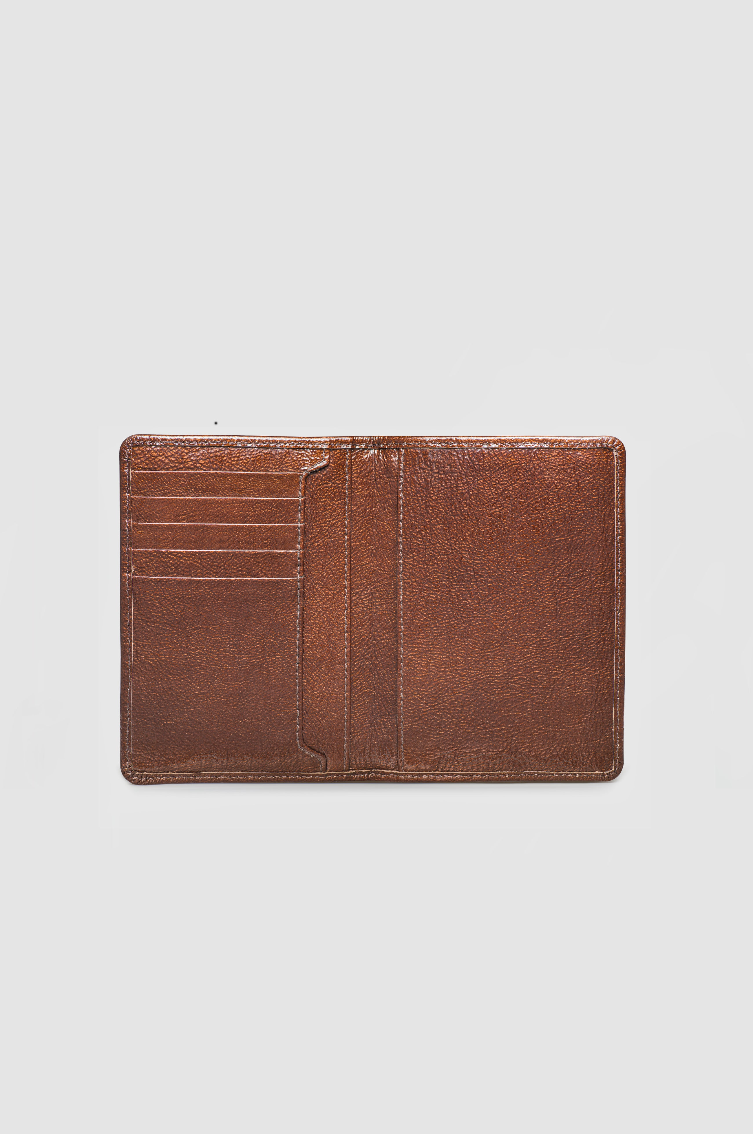 Okhtein Embossed Passport Holder - Brown Gel - Designer Passport Holder - Badge & Pass Holders 3