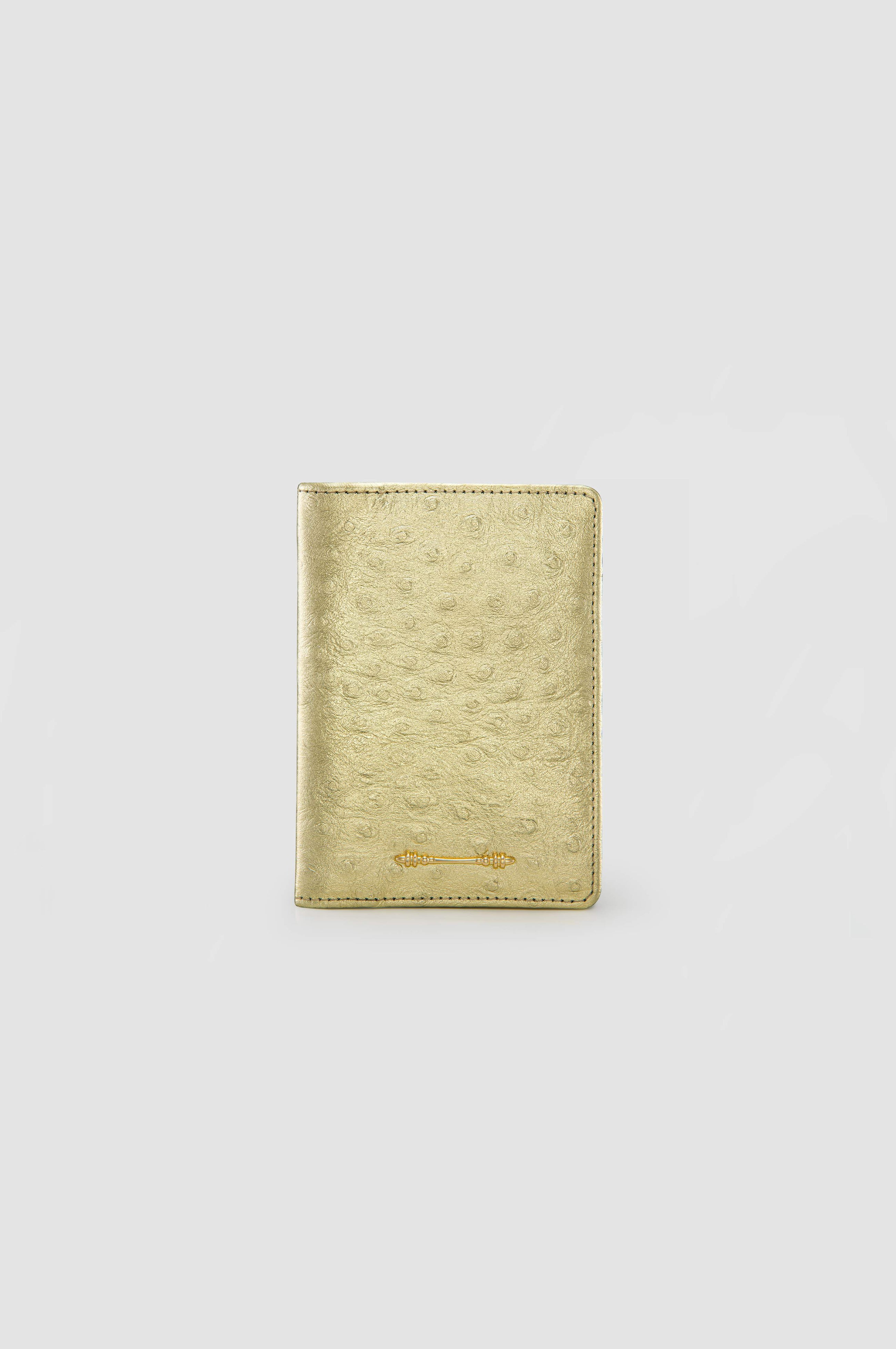 Okhtein Travel Set - Gold Ostrich - Designer Travel Set - Travel Pouches 4