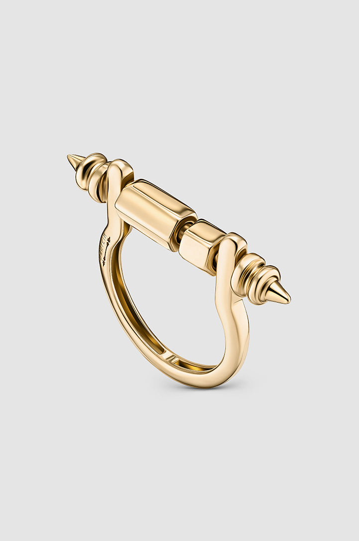 Okhtein Rosary Rod Ring - 18k Gold - Designer Ring - Rings 1