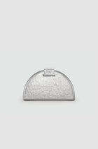 Okhtein Dome Clutch - Silver Ostrich - Designer Clutch - Back