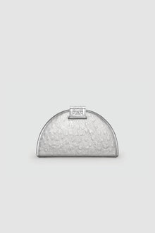Okhtein Dome Clutch - Silver Ostrich - Designer Clutch - Back