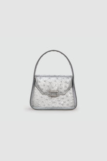 Okhtein Mini Feryel With Lock - Silver Ostrich - Designer Mini Handbag - Handbags 1