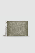 Okhtein Embossed Wrislet Sleeve - Silver Olive Gel - Designer Wrist Bag - Wrist Bags 1