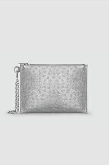 Okhtein Ostrich Wristlet Sleeve - Silver Ostrich - Designer Wrist Bag - Handbags 1