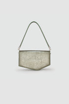 Okhtein Asymmetrical Baguette - Olive Silver Gel - Designer Handbag - Back