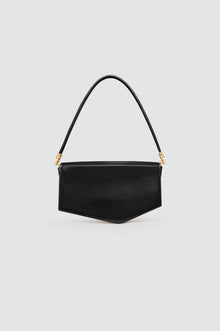 Okhtein Asymmetrical Baguette - Black Patent - Designer Handbag - Back