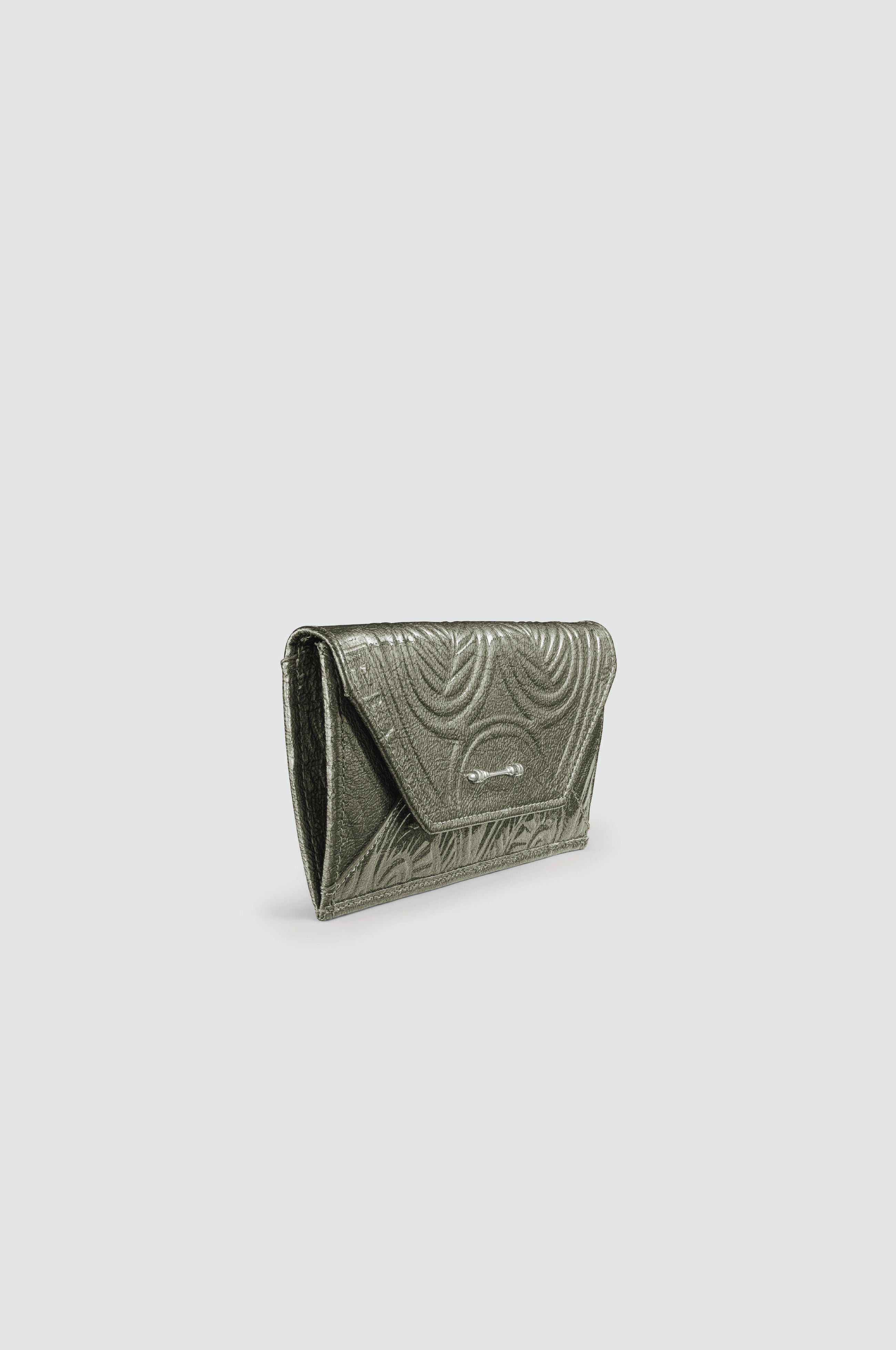 Okhtein Embossed Envelope Wallet - Silver Olive Gel - Designer Wallet - Wallets 3