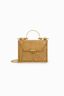 حقيبة Studded Mahogany On Striped Brass