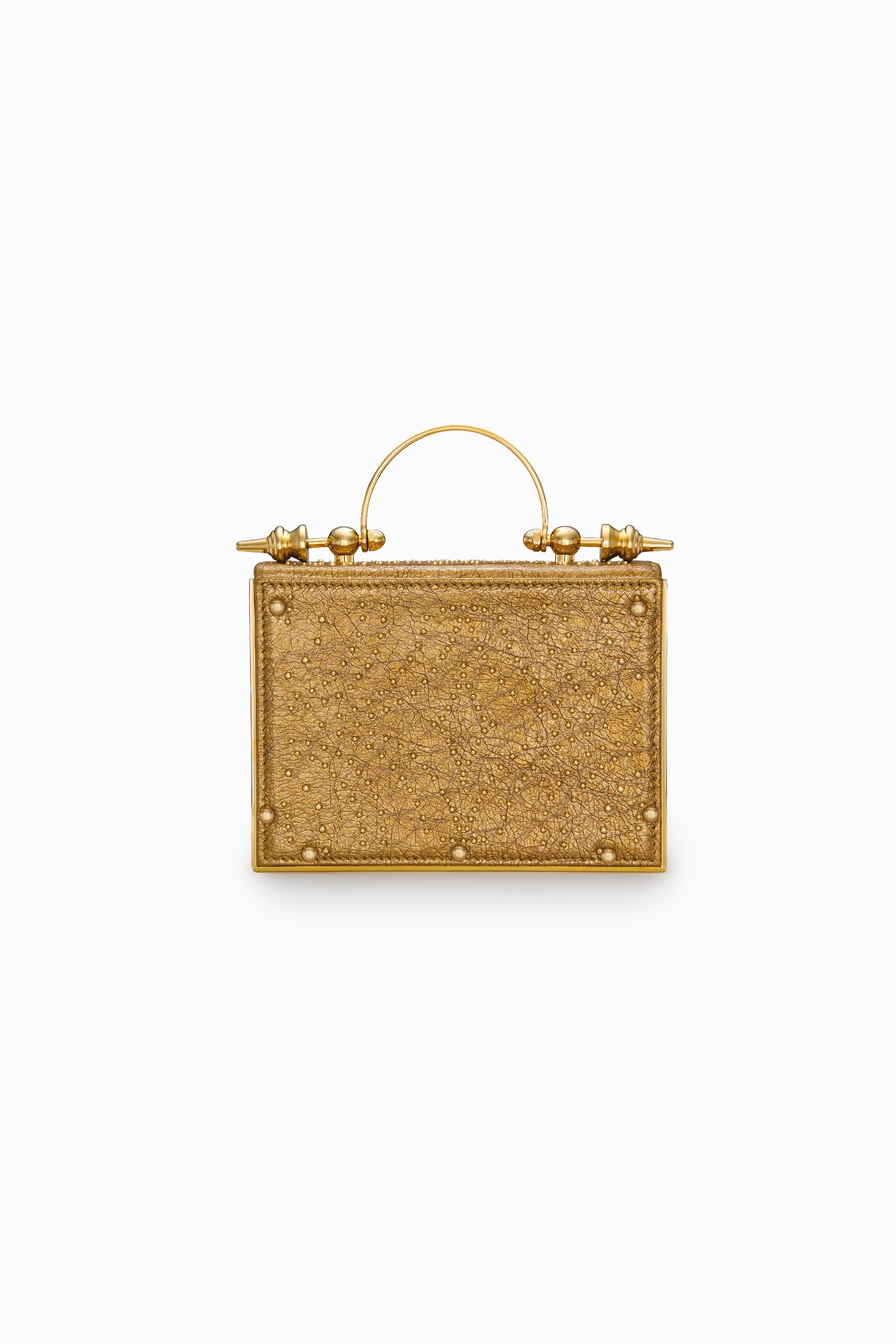 حقيبة Studded Mahogany On Striped Brass