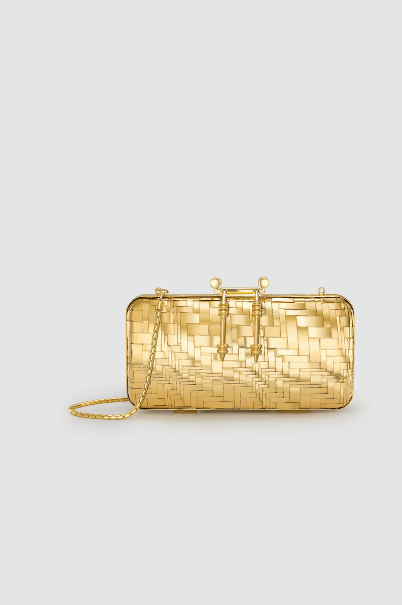 Okhtein Soiree Mesh Clutch - Gold Mesh - Designer Clutch - Clutch Bags 1