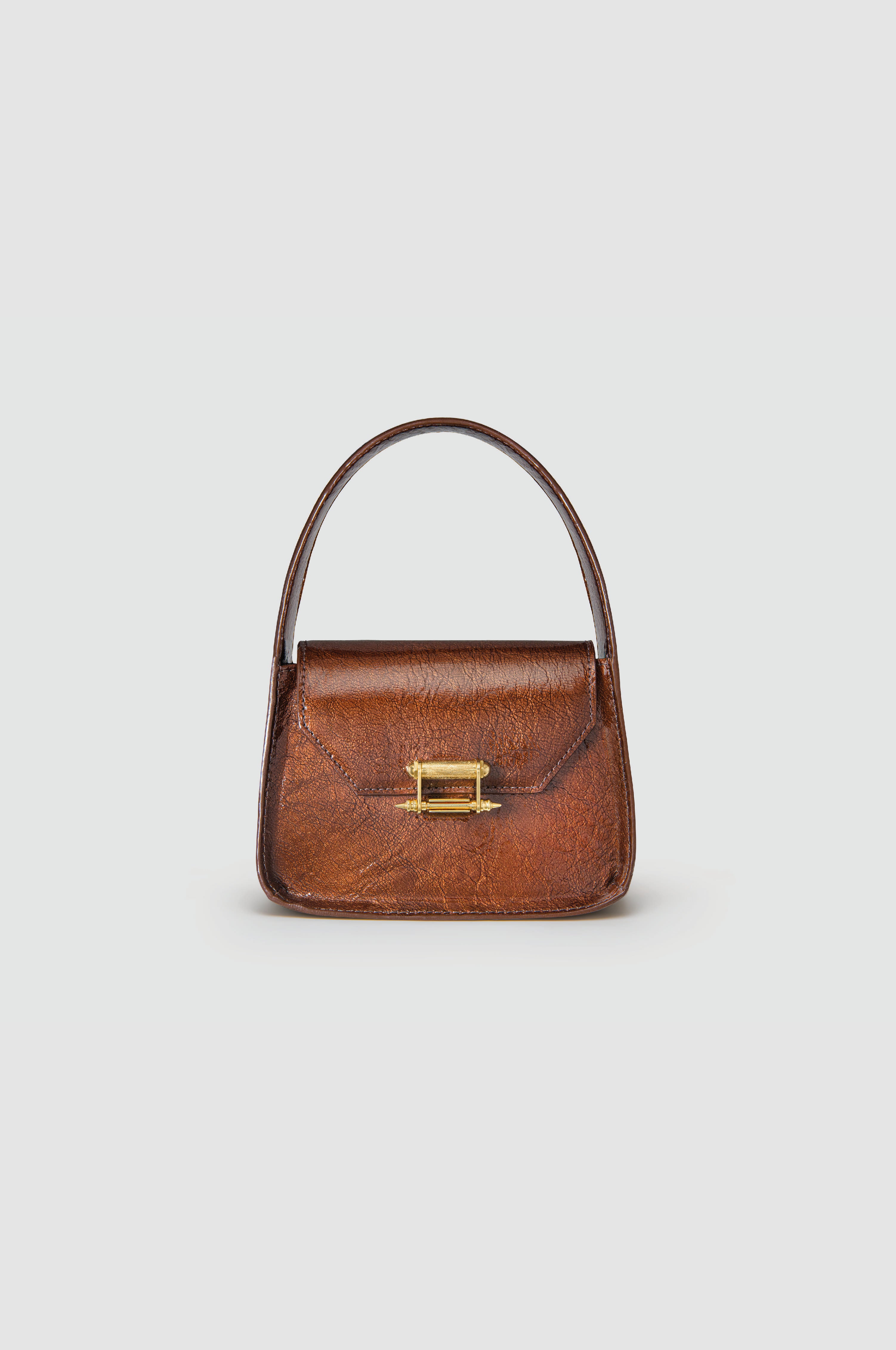 Okhtein Mini Feryel With Lock - Brown Gel - Designer Mini Handbag - Handbags 1