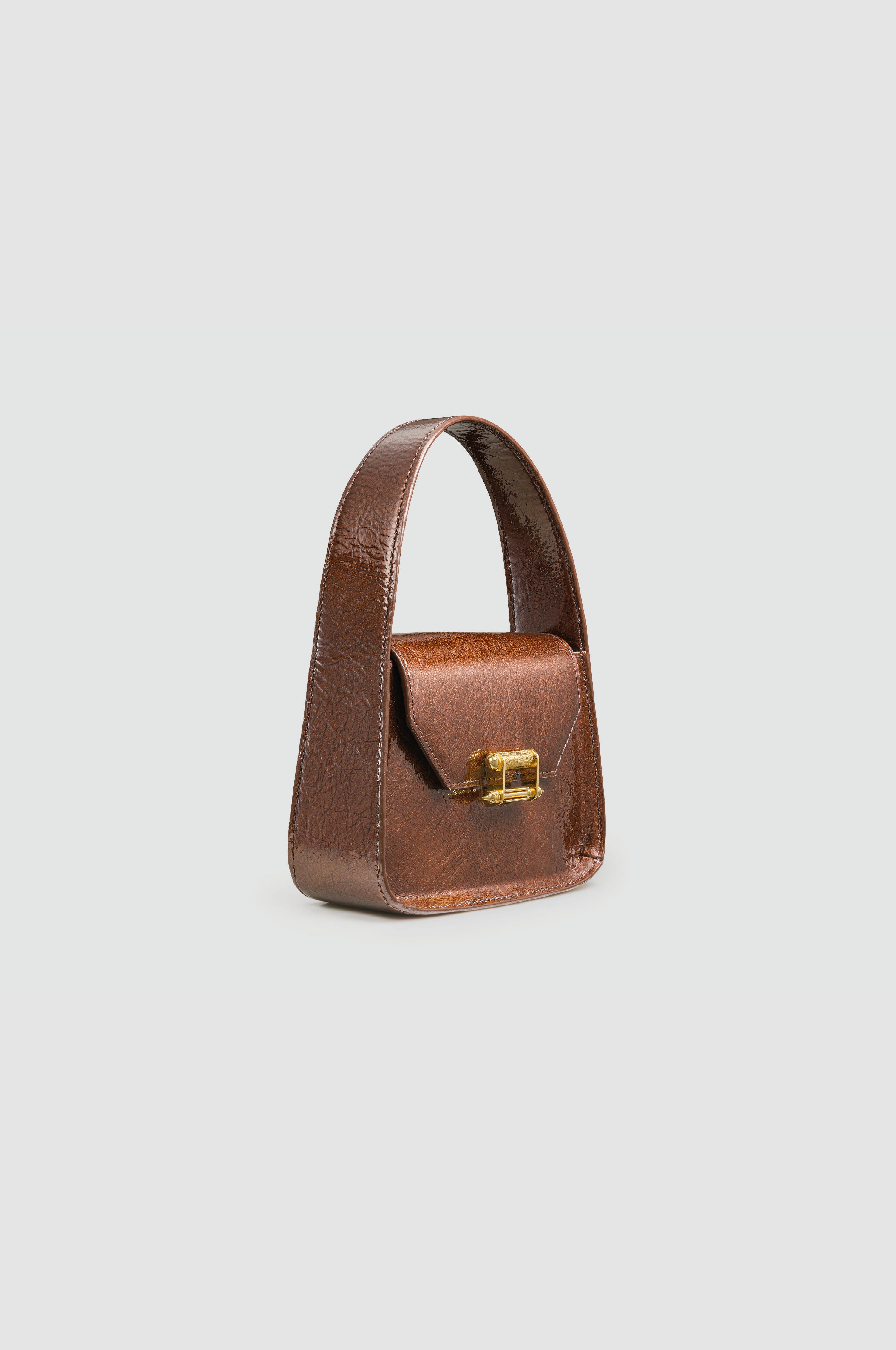Okhtein Mini Feryel With Lock - Brown Gel - Designer Mini Handbag - Handbags 2