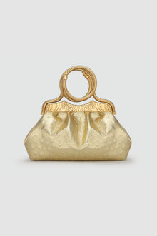 Okhtein Bangle Clutch - Gold Ostrich - Designer Clutch - Clutch Bags 1