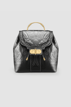 Okhtein Akima Embossed Backpack - Black - Designer Backpack
