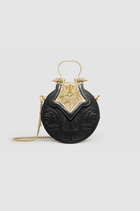 Okhtein Mini Dome Embossed - Black - Designer Mini Handbag - Handbags 1