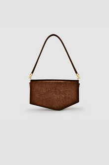 Okhtein Asymmetrical Baguette - Brown Gel - Designer Handbag - Back