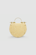 Okhtein Oak on Striped Brass - Gold Raffia - Designer Clutch - Handbags 3