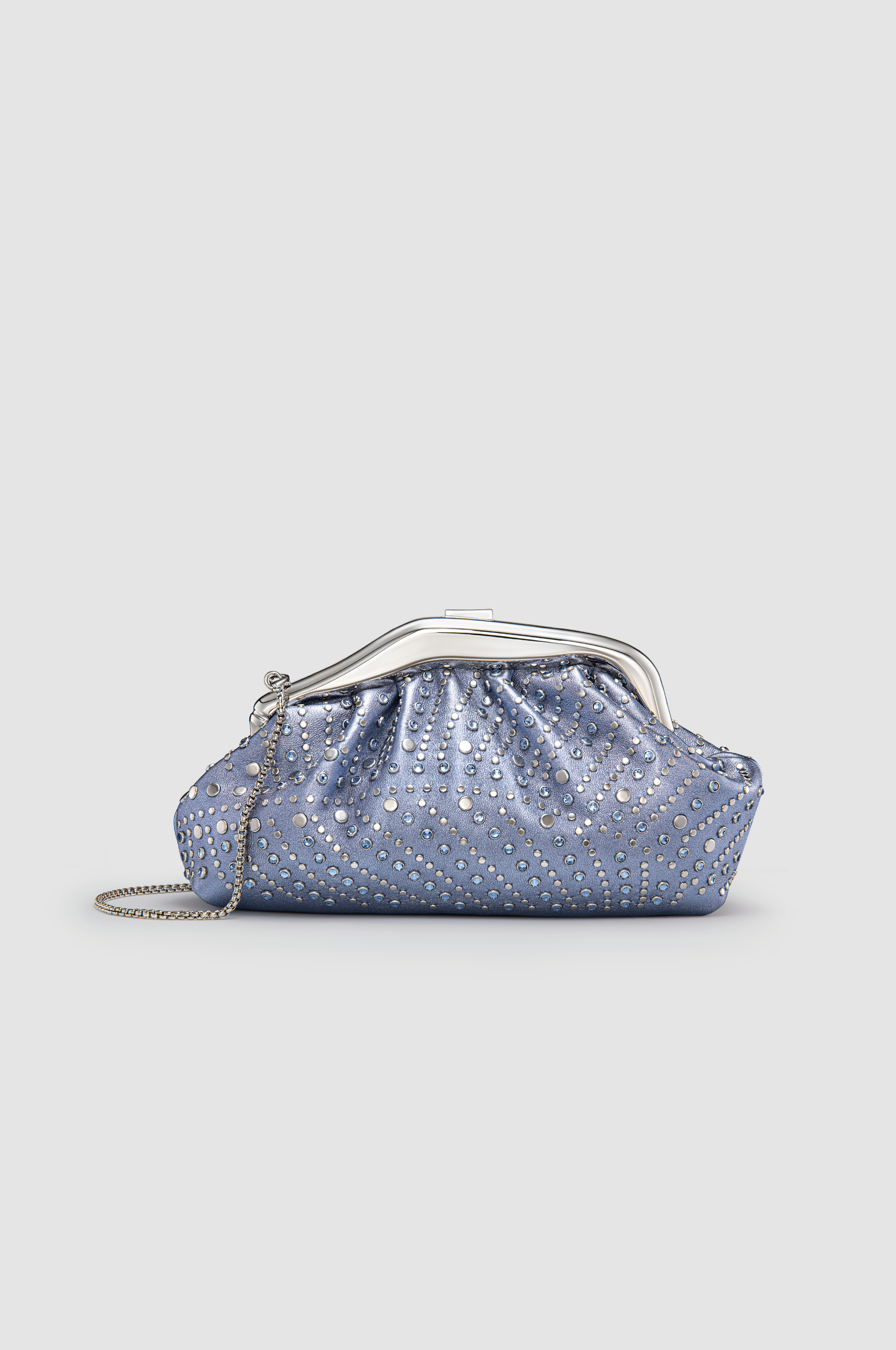 Okhtein Malleable Clutch - Studded Gel Blue with Crystals - Designer Clutch - Clutch Bags 1