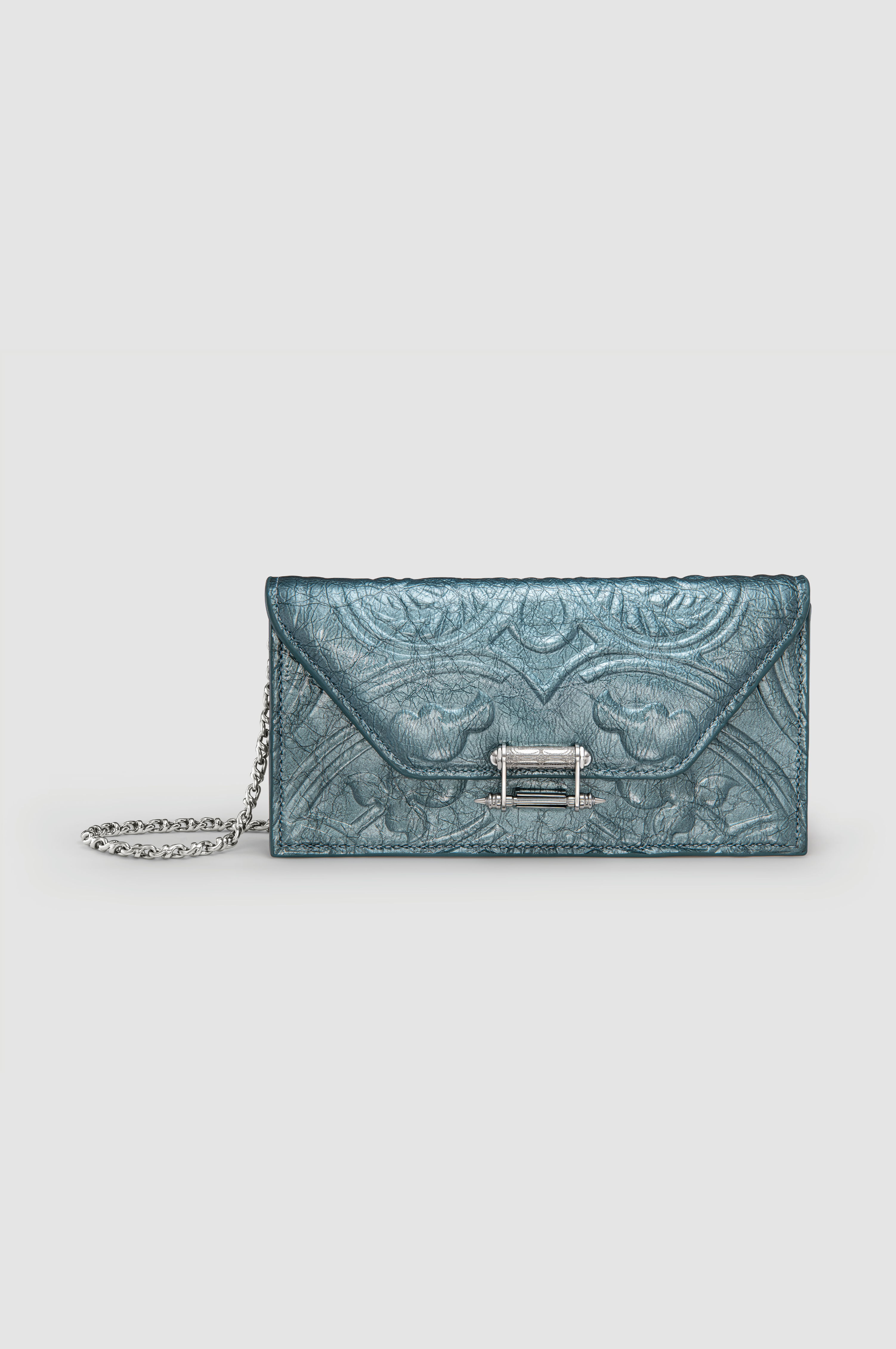 Embossed Pochette with Lock