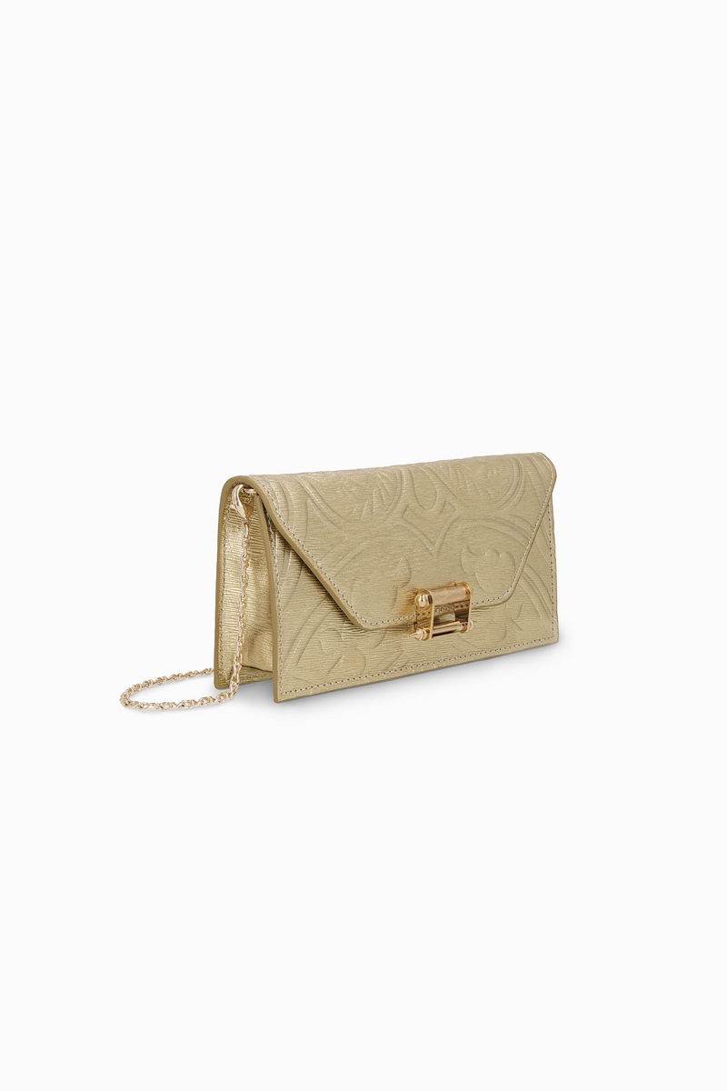 Embossed Pochette with Lock