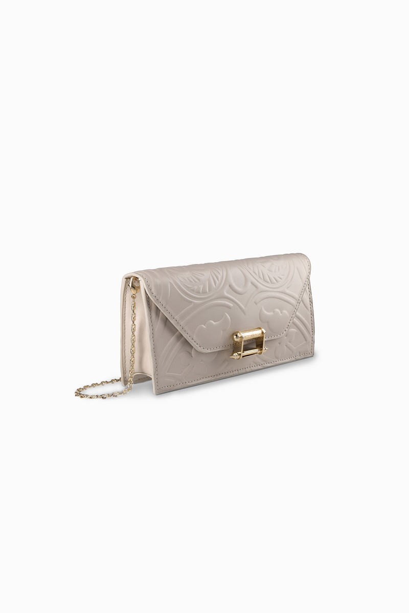 Embossed Pochette with Lock