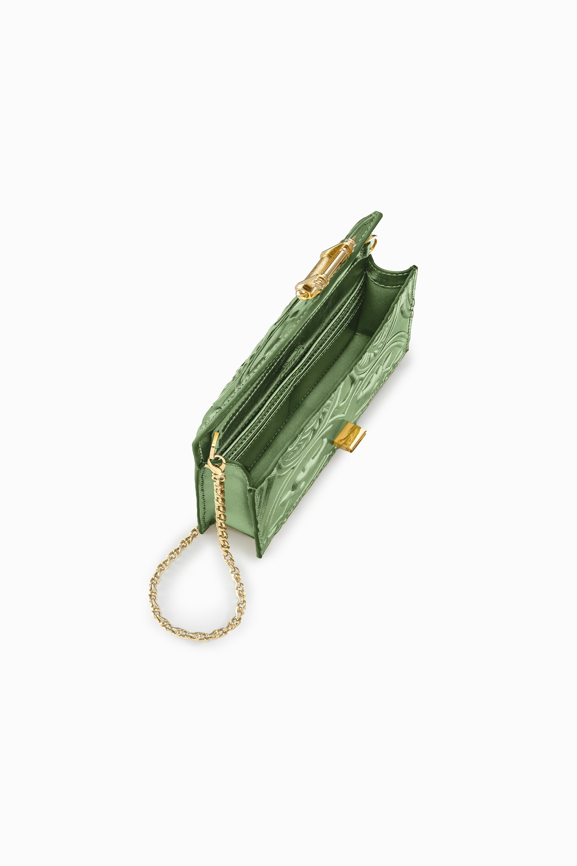 Embossed Pochette with Lock