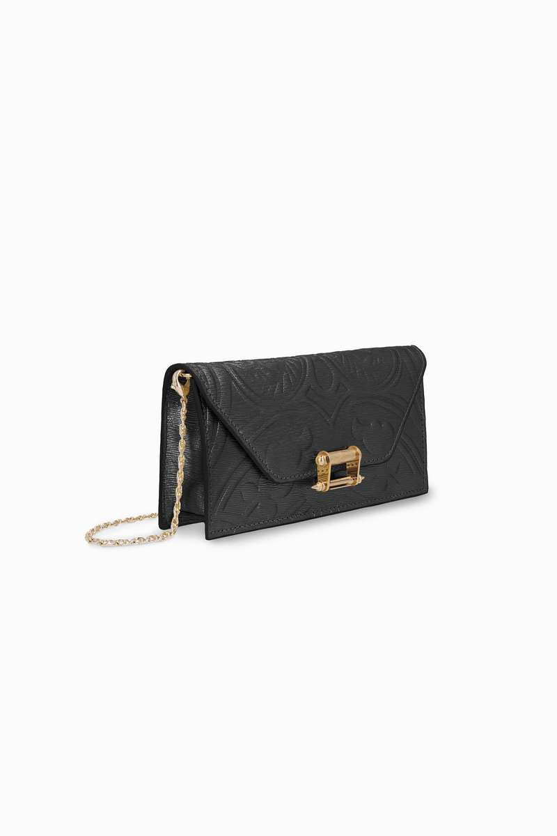 Embossed Pochette with Lock