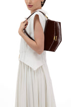 Okhtein Asymmetrical Baguette - Brown Gel - Designer Handbag - Total Look