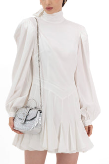 Okhtein Mini Studded - Silver Ostrich - Designer Mini Handbag - Handbags 4