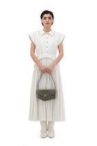 Okhtein Asymmetrical Baguette - Olive Silver Gel - Designer Handbag - Total Look