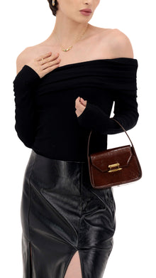 Okhtein Mini Feryel With Lock - Brown Gel - Designer Mini Handbag - Handbags 4