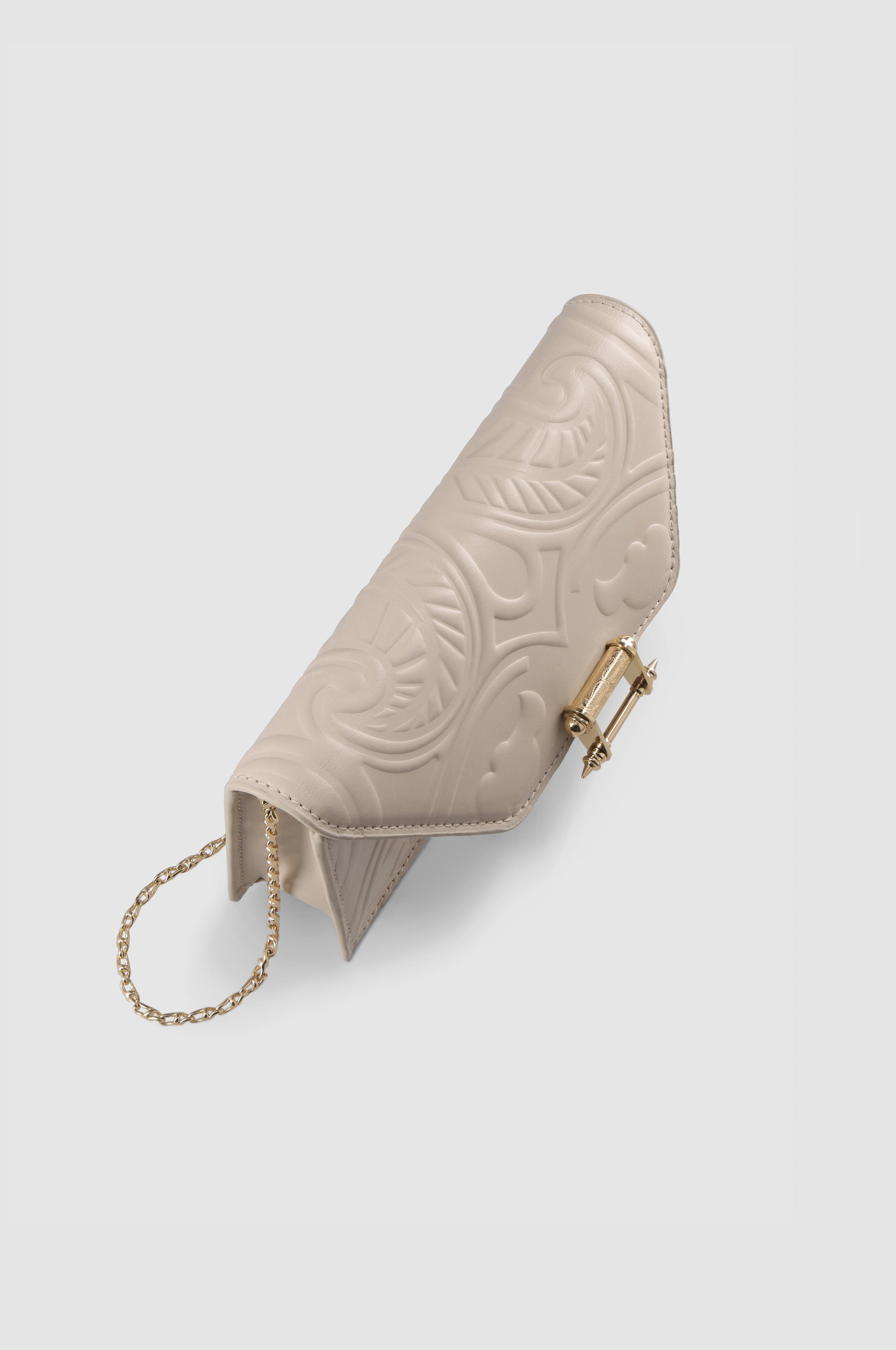 Embossed Pochette with Lock