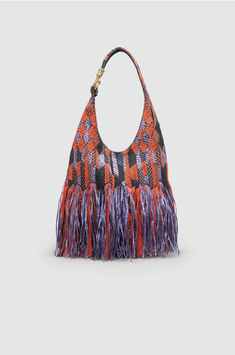 Okhtein Mini Shali - Brick/Purple/ Black - Designer Handbag