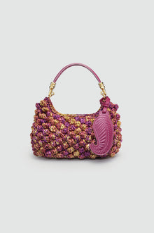 Okhtein Tala HandBag - Plum & Yellow Crochet Raffia - Designer Handbag - Handbags 1