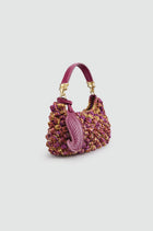 Okhtein Tala HandBag - Plum & Yellow Crochet Raffia - Designer Handbag - Handbags 2