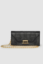 Okhtein Embossed Pochette - Scratched Metallic Black Embossed - Designer Shoulder Bag - Handbags 6