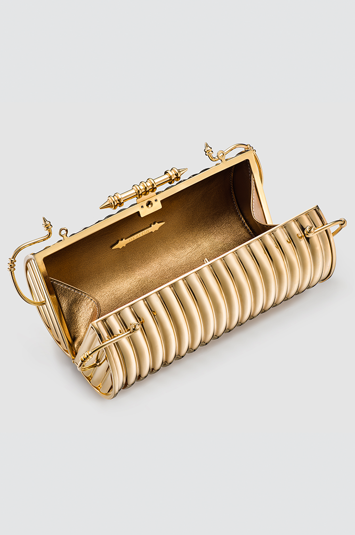 Okhtein Striped Felucca Clutch - Gold - Designer Clutch - Clutch Bags 2