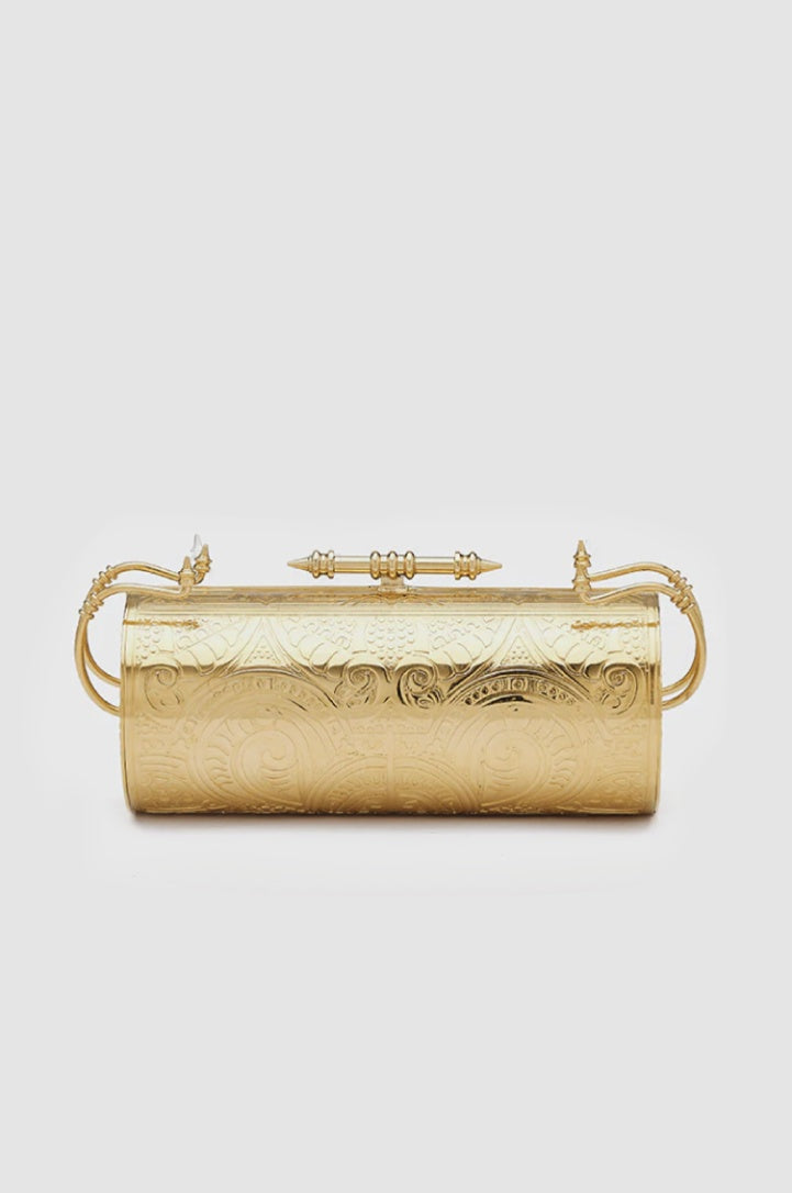 Okhtein Engraved Felucca Clutch - Gold - Designer Clutch - Clutch Bags 1