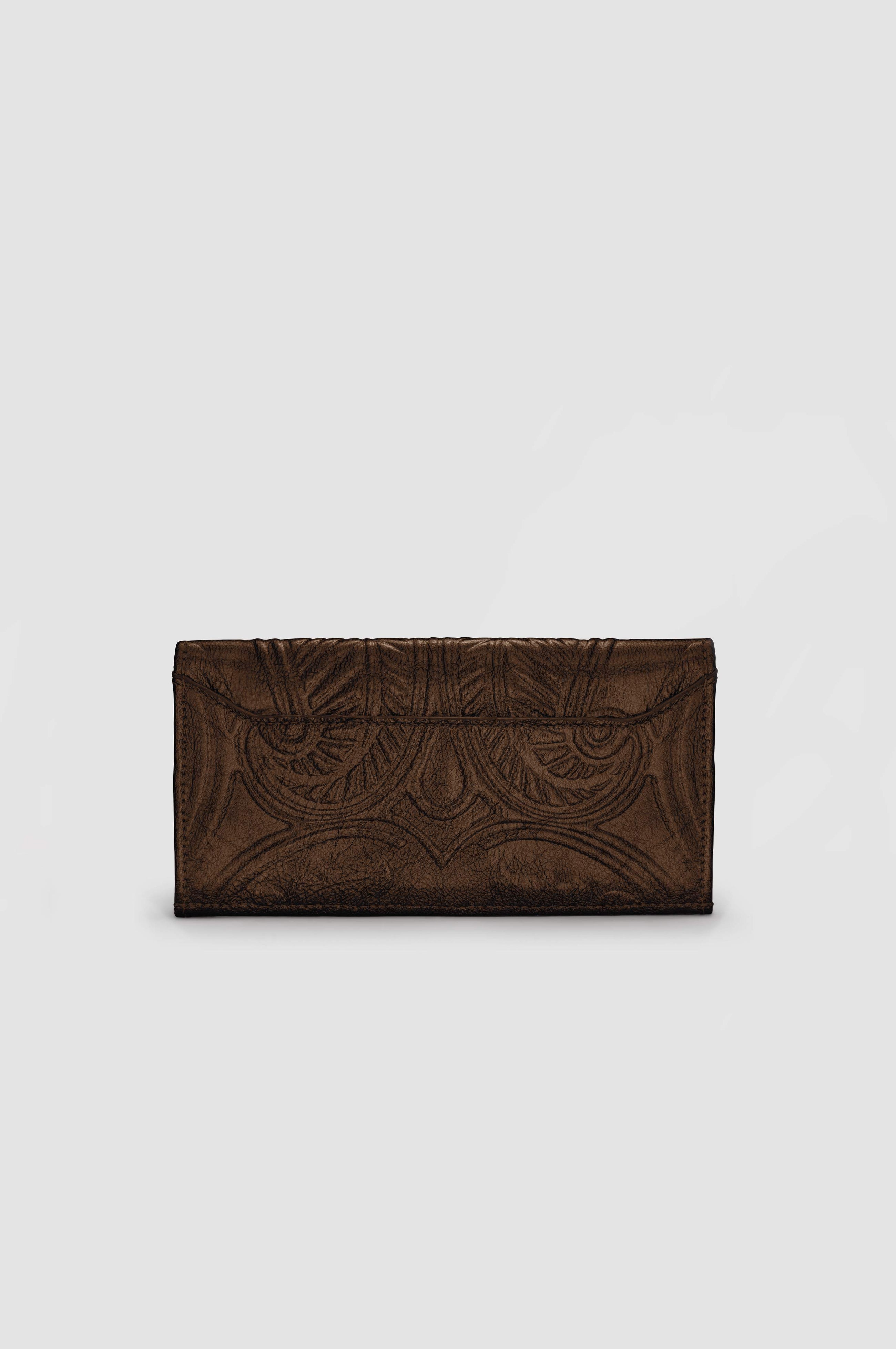 Okhtein Embossed Envelope Wallet - Brown Gel - Designer Wallet - Wallets 4