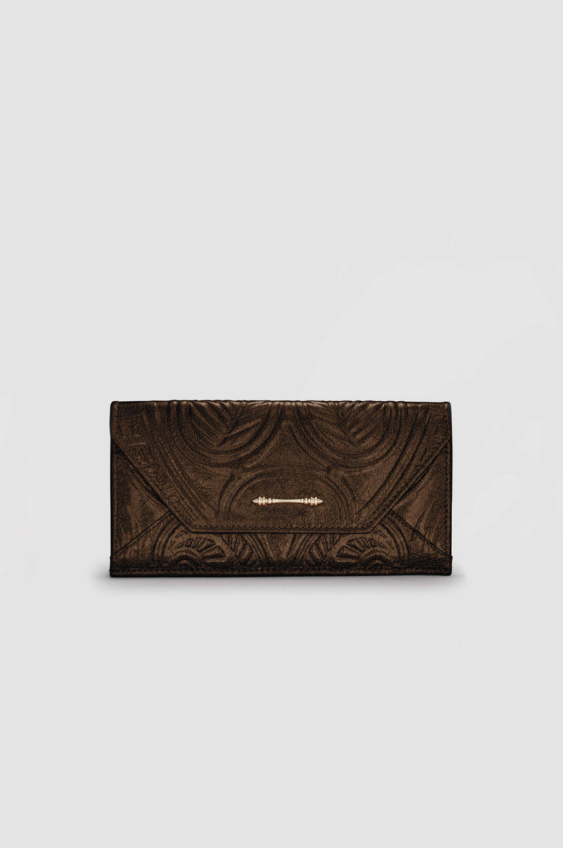 Okhtein Embossed Envelope Wallet - Brown Gel - Designer Wallet - Wallets 1