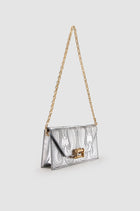 Okhtein Embossed Pochette - Scratched Metallic Embossed - Designer Shoulder Bag - Handbags 5