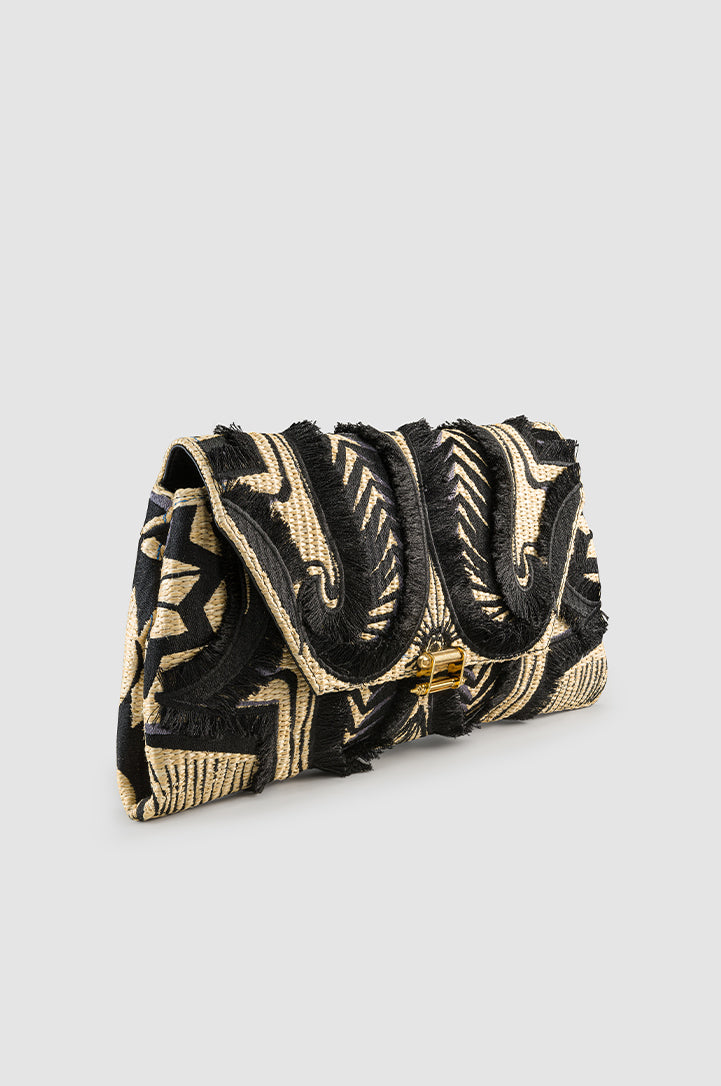 Okhtein Fatima Embroidered Clutch - Black - Designer Clutch - Clutch Bags 4