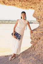 Okhtein Fatima Embroidered Clutch - Blue - Designer Shoulder Bag - Clutch Bags 4