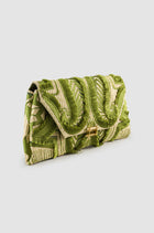 Okhtein Fatima Embroidered Clutch - Khaki - Designer Shoulder Bag - Clutch Bags 3