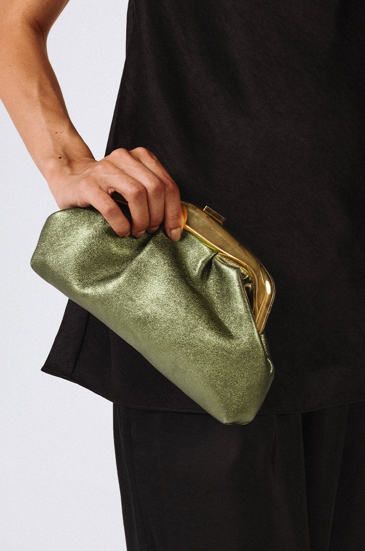 Okhtein Malleable Clutch - Metallic Olive - Designer Clutch - Clutch Bags 2
