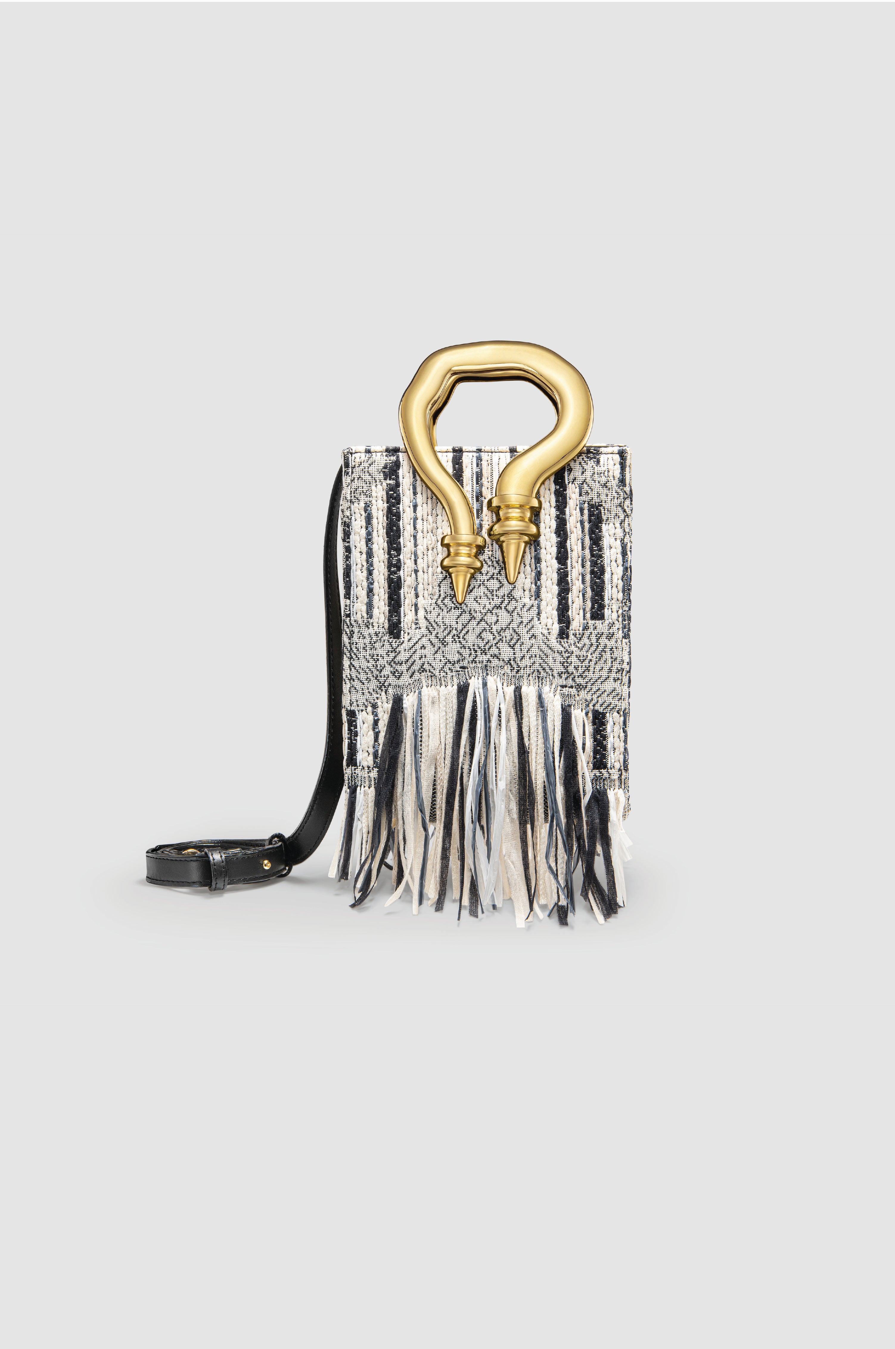 Okhtein Malleable Mini Shopper - Black & Ivory - Designer Mini Handbag
