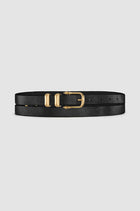 Okhtein Mini Classic Belt - Metallic Black - Designer Belt - Belts 1