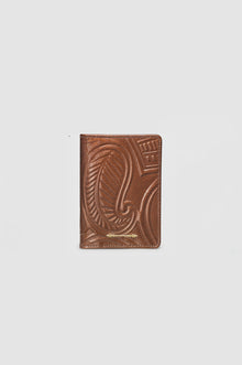 Okhtein Embossed Passport Holder - Brown Gel - Designer Passport Holder - Badge & Pass Holders 1
